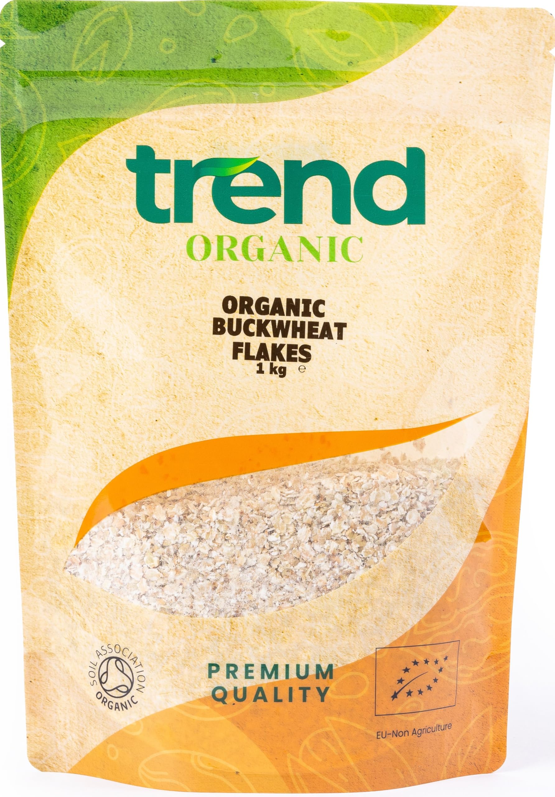 Trend Organic Buckwheat Flakes,1kg – Perfect for Nutrtious and Delicious Breakfast, Cooking, Snacking - Certified Organic, Vegan, GMO-Free, No Additives No Preservatives, Raw