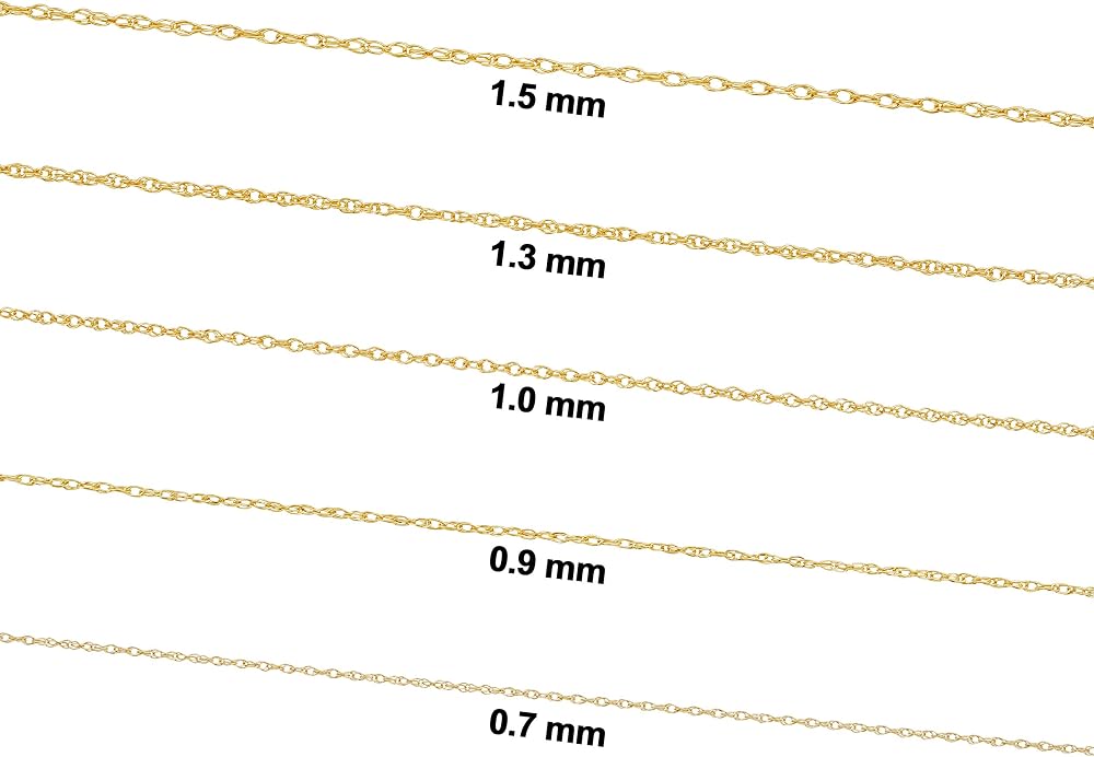 Kooljewelry Womens Classic Rope Chain - 14k Yellow Gold Pendant Necklace, Polished, Spring Ring