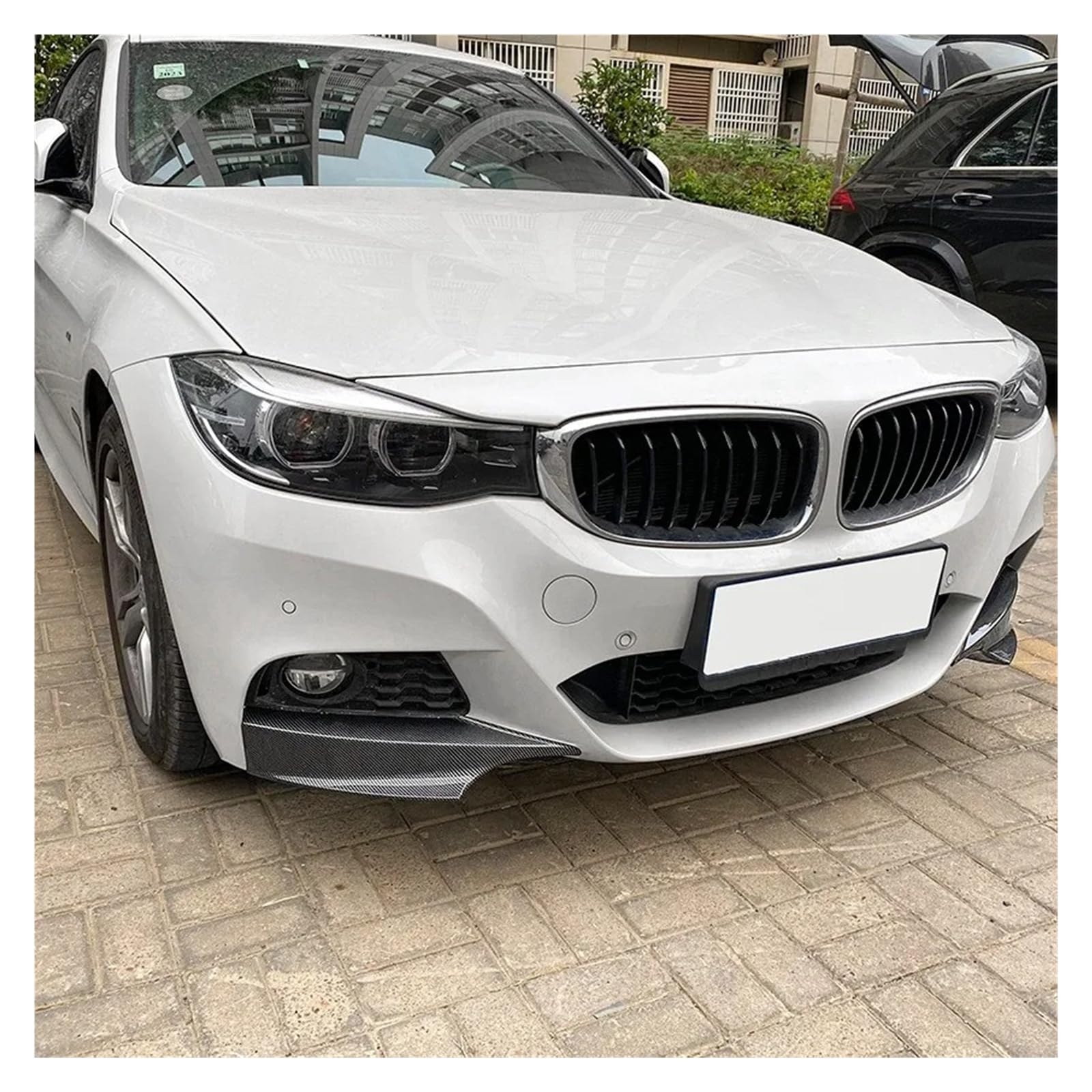 séparateur lèvre Avant pour BMW Série 3 F34 GT F34 320i 325i M Et Sport (2014-2019) : Lame De Pare-Chocs Avant, Spoiler Latéral, Diffuseur, Séparateur d'angle(Gloss Black)