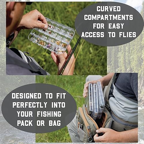 Miniatura 5 de Smitty's Fly Box - Caja de trucha - Moscas de trucha premium - Surtido de moscas secas, ninfas, ninfas euro, estimuladores, buggers lanudos y