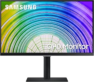 SAMSUNG S60UA Series 24-Inch WQHD (2560x1440) Computer Monitor, 75Hz, IPS Panel, USB-C, HDR10 (1 Billion Colors), Height Adjustable Stand, TUV-Certified Intelligent Eye Care (LS24A600UCNXGO) (Renewed)