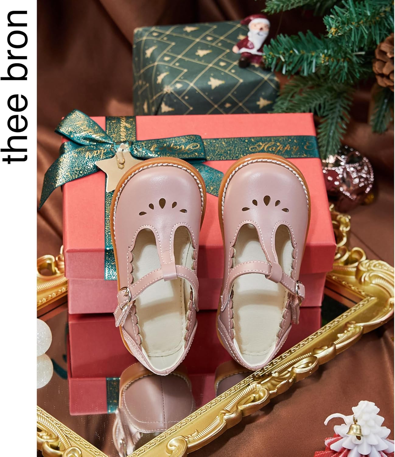 THEE BRON Girls T-Strap Mary Jane Oxfords Vintage Cutout Dress Shoes School Party