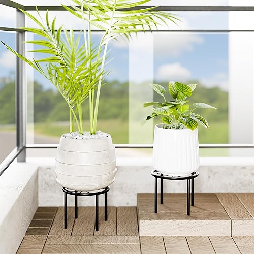 Miniatura 7 de Soporte para Plantas Chinpakden - Soporte para Plantas de 7.9 x 7.9 x 5.9 pulgadas, Elevador de Plantas para Jardín o Patio, Soporte de Flores de