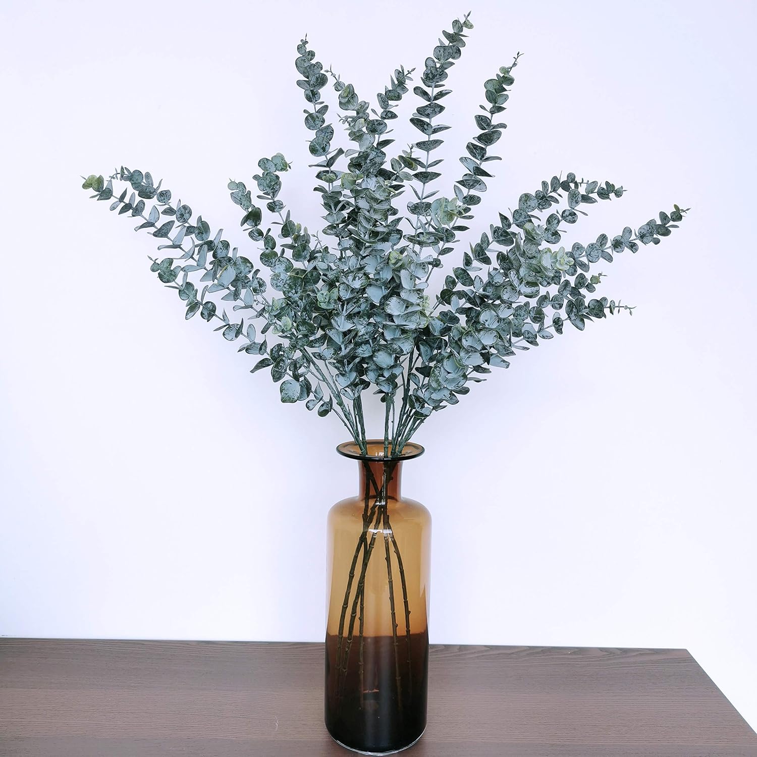 Winlyn 5 Pcs Faux Eucalyptus Leaves Spray Artificial Eucalyptus Branches Plants Artificial Greenery Stems 35" Tall in Grey Green for Greenery Wedding Party Floral Arrangement