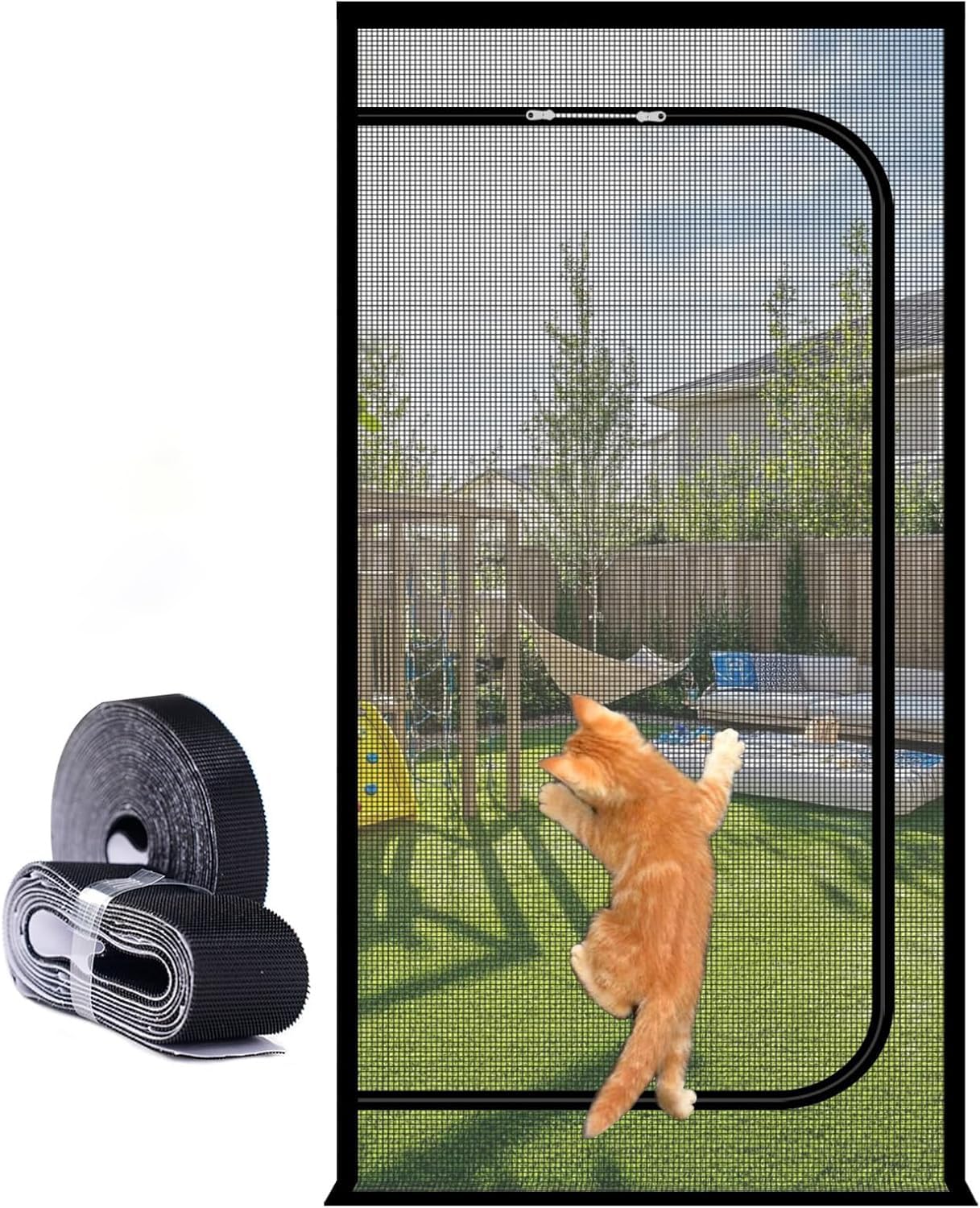 Cat Screen Door For Indoor Cats - Reinforced Mesh Pet With Zipper For Easy Access And Bug Protection(100x210cm)