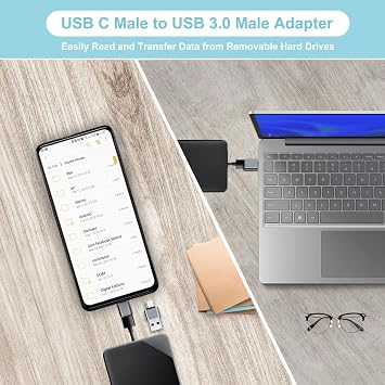 USB C Adapter (4 Pack) High Speed Data Transfer OTG Function Compatible with Laptop MacBook Pro Samsung Galaxy and Other Type C Phones