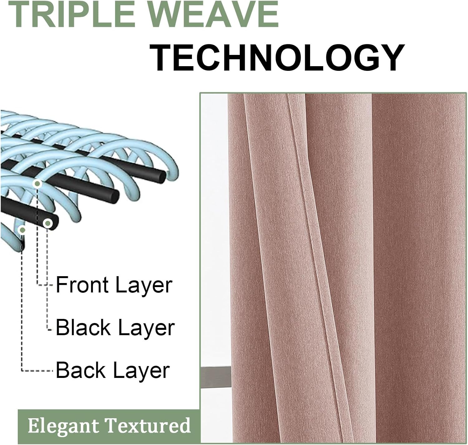 OWENIE Blackout Curtains 84 Inches Long 2 Panels for Bedroom Living Room, Thermal Insulated Grommet Top Drapes, Soundproof Energy Saving Room Darkening Panels, 50" W x 84" L, Blush Pink