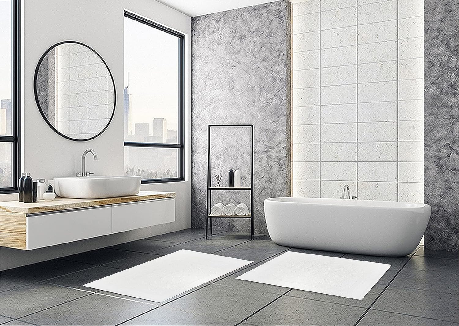 (Pack of 24 100% Cotton White Bath Mat Towel (18x25 Inches) Light Weight Quick Drying & Machine Washable - Hotel Supplies Shower Hotel Bath Mat Towel Economy