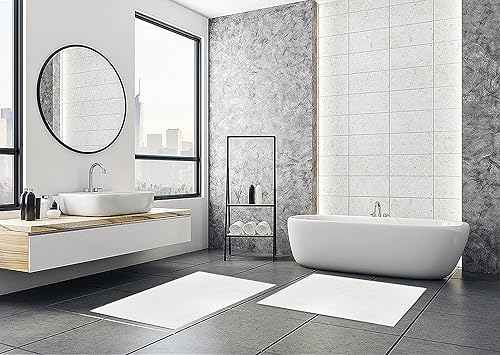 Miniatura 2 de Paquete de 12 toallas de baño blancas 100% algodón (18 x 25 pulgadas), peso ligero, de secado rápido y lavable a máquina, suministros de hotel,