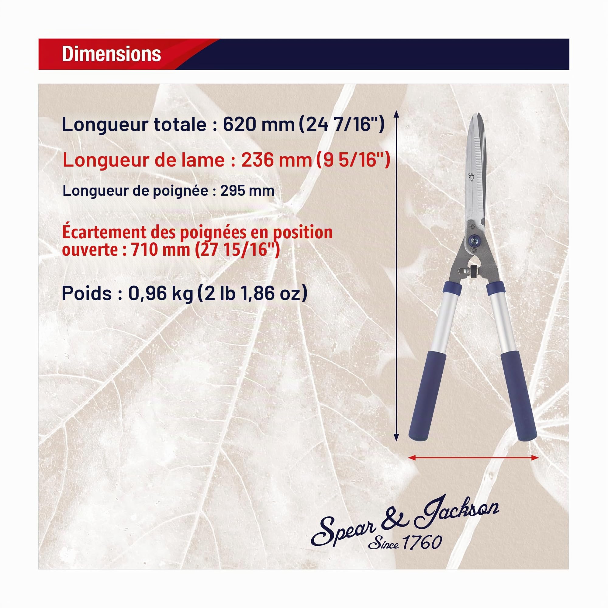 Spear & Jackson 8110RS Cisaille à haie crantée Razorsharp