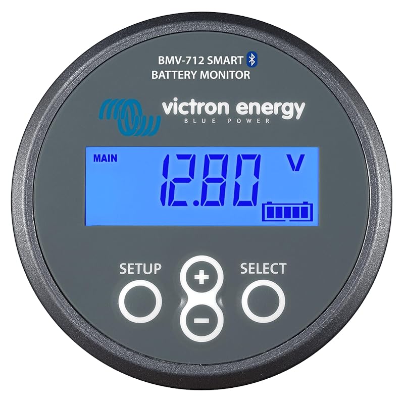 Victron Energy BMV-712 Smart Monitor de Bateria com Shunt, Bluetooth e Display, 6,5–70 VDC, Cinza