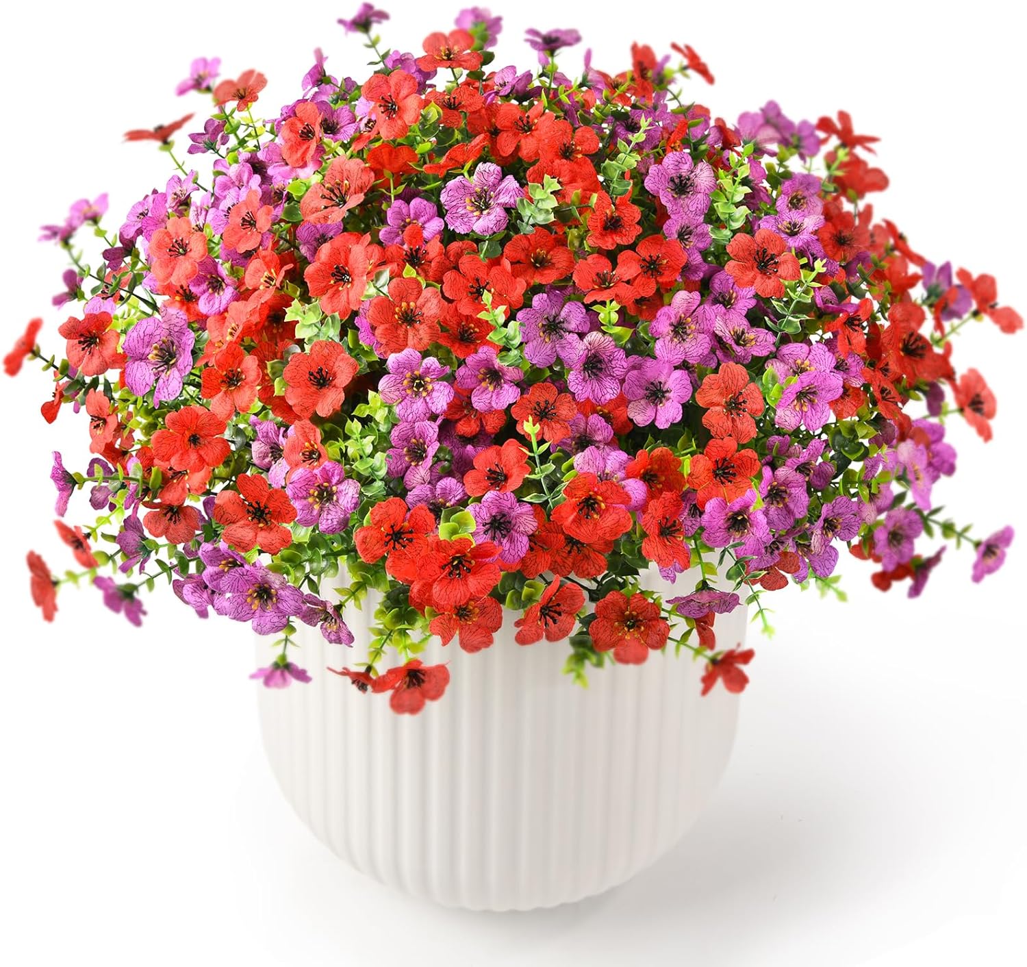 Artificial Flowers Faux Plants Outdoor Fake Flowers Spring Decor,12 Bundles Realistic Plastic Plant Colorful Daisy UV Resistant for Porch Patio Home Yard Garden Window Box Pot Planters - Image 2