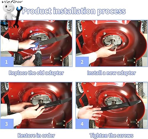 Miniatura 4 de Kit adaptador de cuchilla para cortacésped, orificio central de 0.906 in, reemplazo MTD 748-0376E 748-0376 748-0376A 748-0376B 748-0376C, se adapta