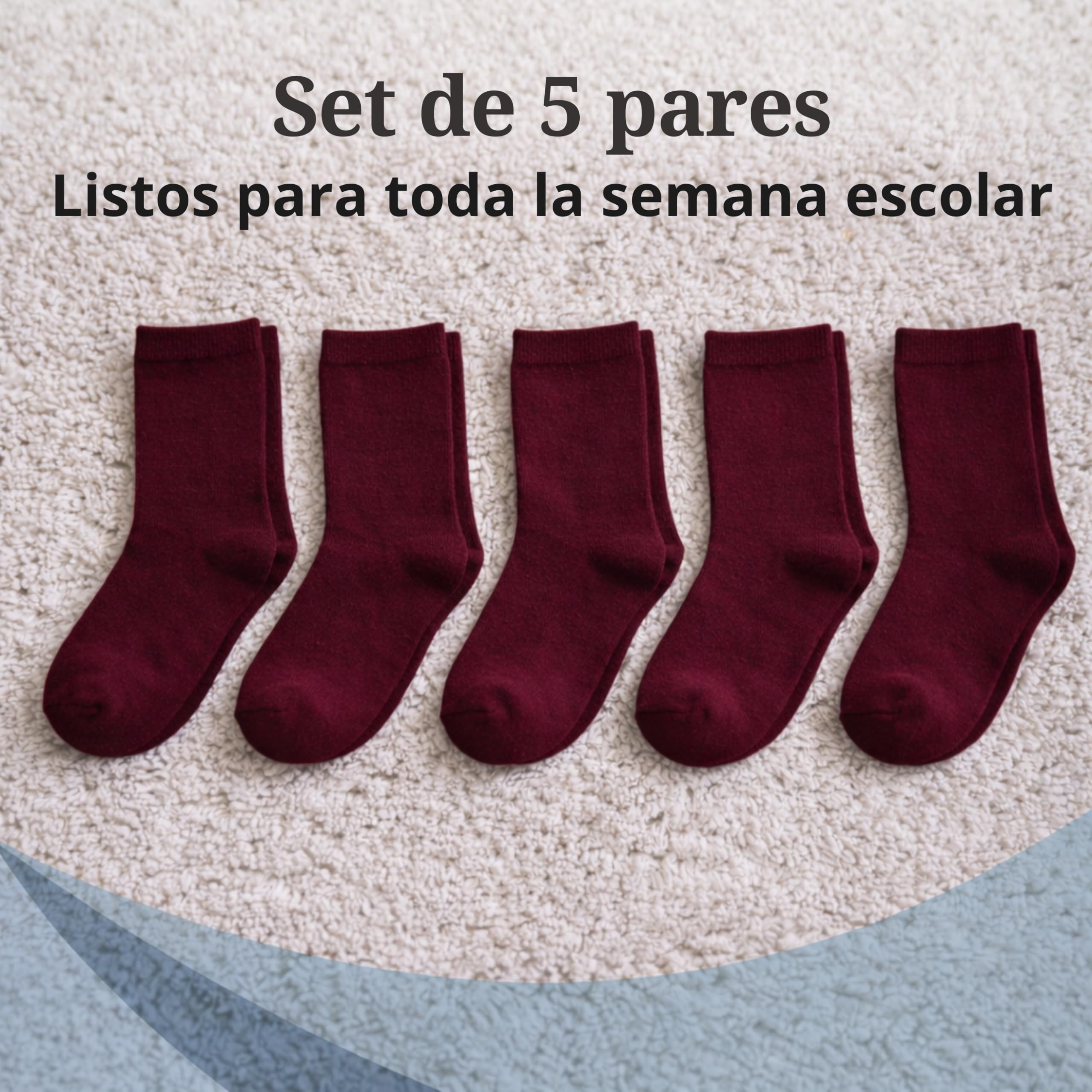 bisoo SET de 5 Pares de Calcetines Escolares de Algodon con Certificado Oeko-Tex para Uniforme Colegio - Elige tu Talla y Color — view 8