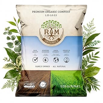 R&M Organics Compost Soil Amendment Fertilizer for Garden Plants & Lawns
