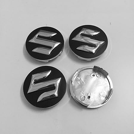 Amazon 4 Pcs 54 Mmシルバーホイールハブセンターキャップブロックは スズキスイフトsx 4用エンブレムカバー Black ホイールカバー 車 バイク
