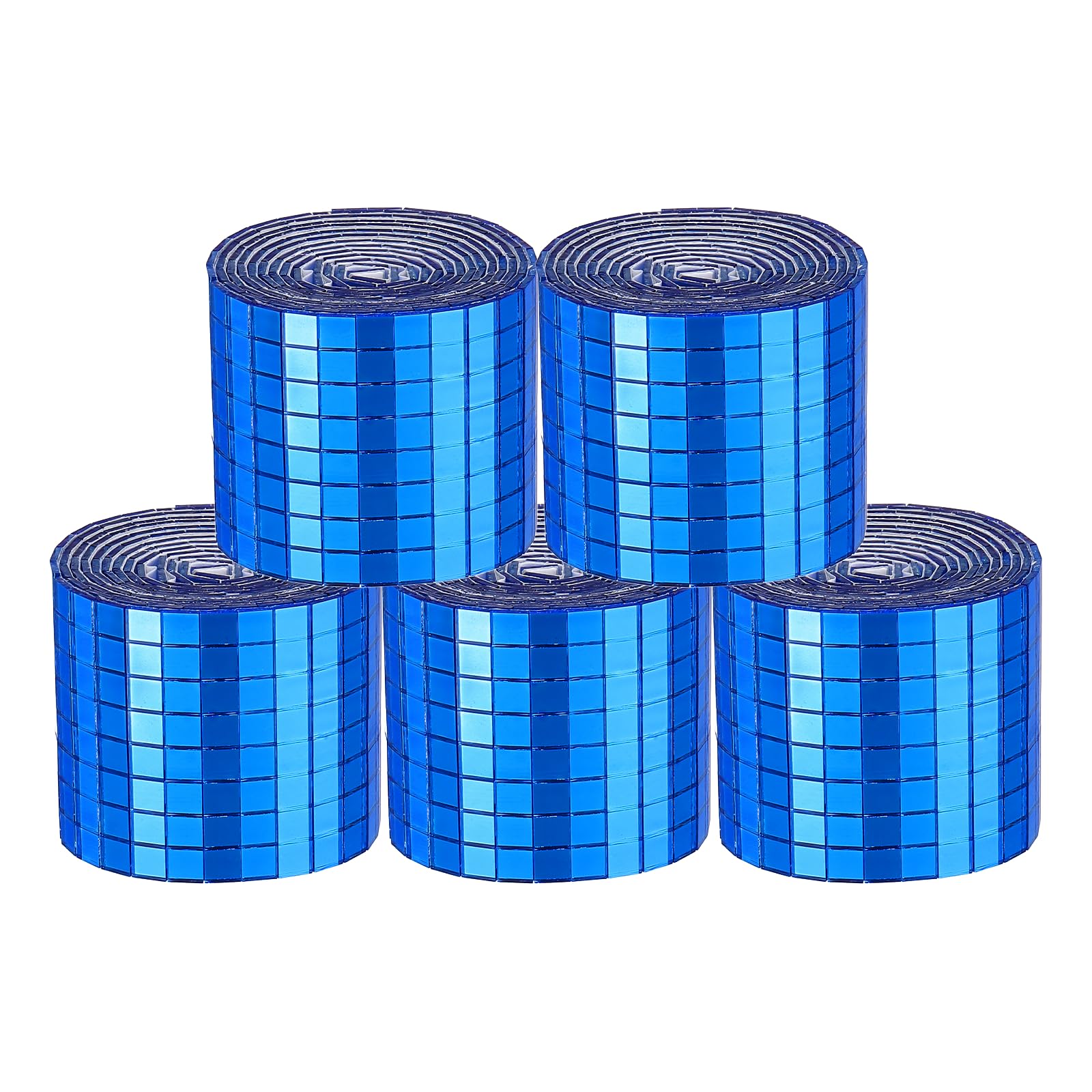 sourcing map 9600 Pcs Mirror Mosaic Tiles 5 x 5 mm Square Glass Self-Adhesive Disco Ball Mirror Tiles Sticker for DIY Craft Decoration Art Collage Card Making, Blue