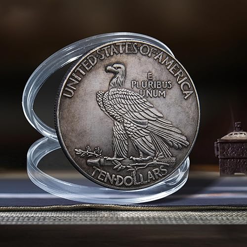 Miniatura 4 de Moneda antigua de la cabeza india de la libertad de $10, dólar de plata Morgan sin circular, moneda ritual histórica Shangui, monedas antiguas raras