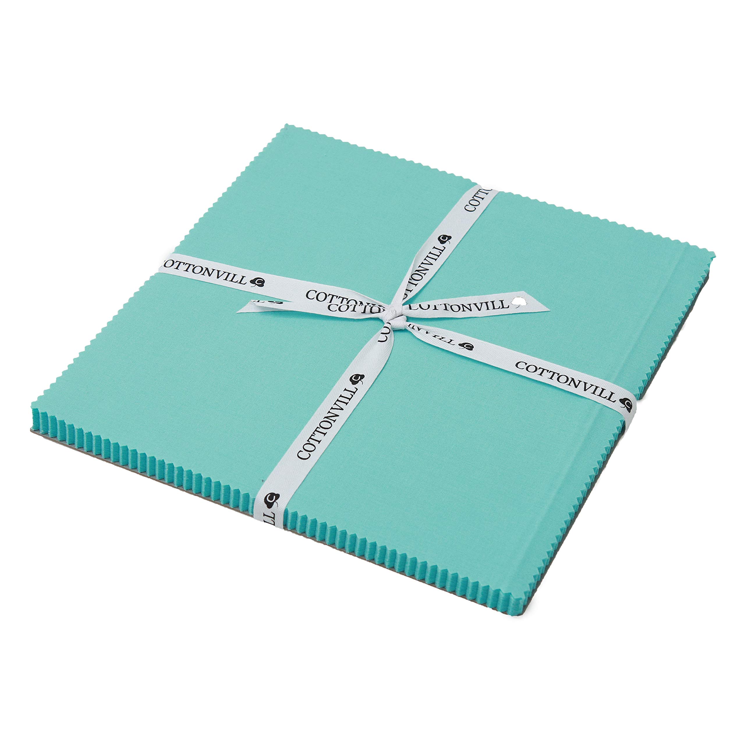 COTTONVILL 20COUNT Cotton Solid Quilting Fabric (10inch Square, 30-Blue Tint)