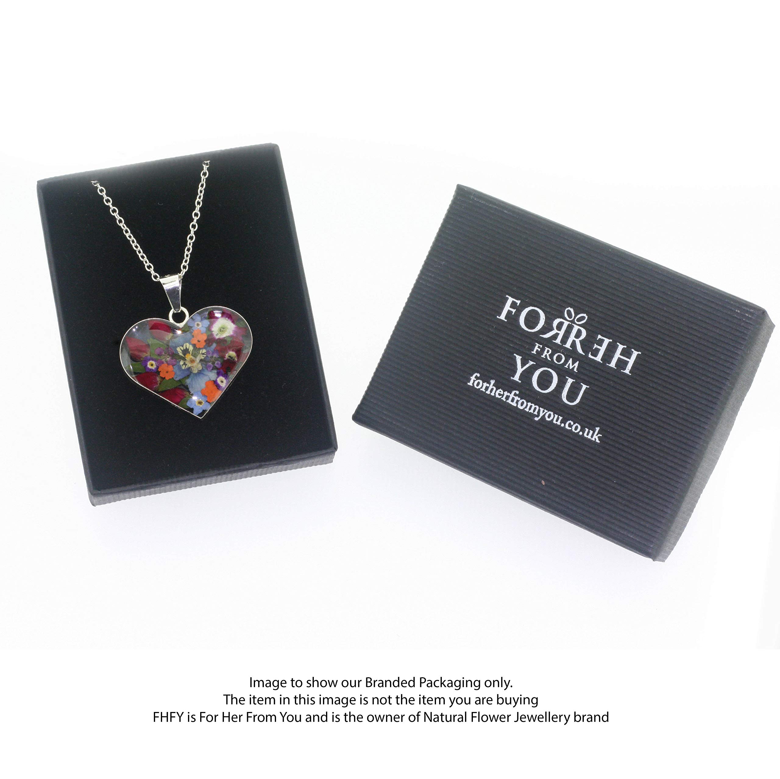 Gioiello a fiore naturale in argento Sterling grande ciondolo rotondo realizzato con Real Forget Me Nots …