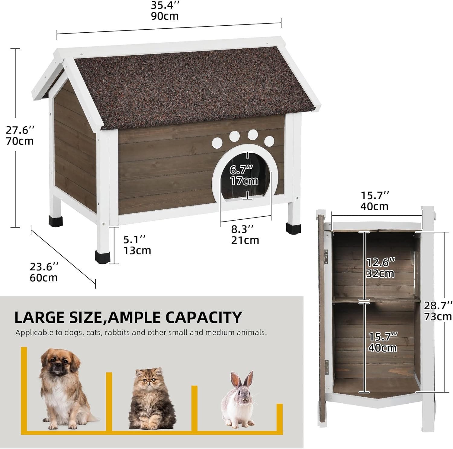 review DWVO Outdoor Cat House Insulated, with All-Round Foam, Large Outside Feral Cat Shelter Weatherproof, Winter Cat House for Multiple Cats Brown