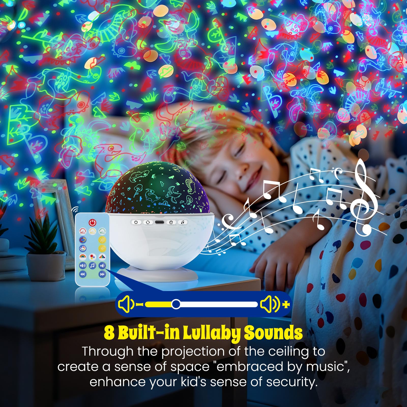 Stern-Nachtlicht für Kinder, Nebel, Sternenprojektor, 360 Grad drehbar, 4 LED-Leuchtmittel, 18 Lichtfarbwechsel mit USB-Kabel, romantisches Geschenk für Männer, Frauen, Kinder (weiß)