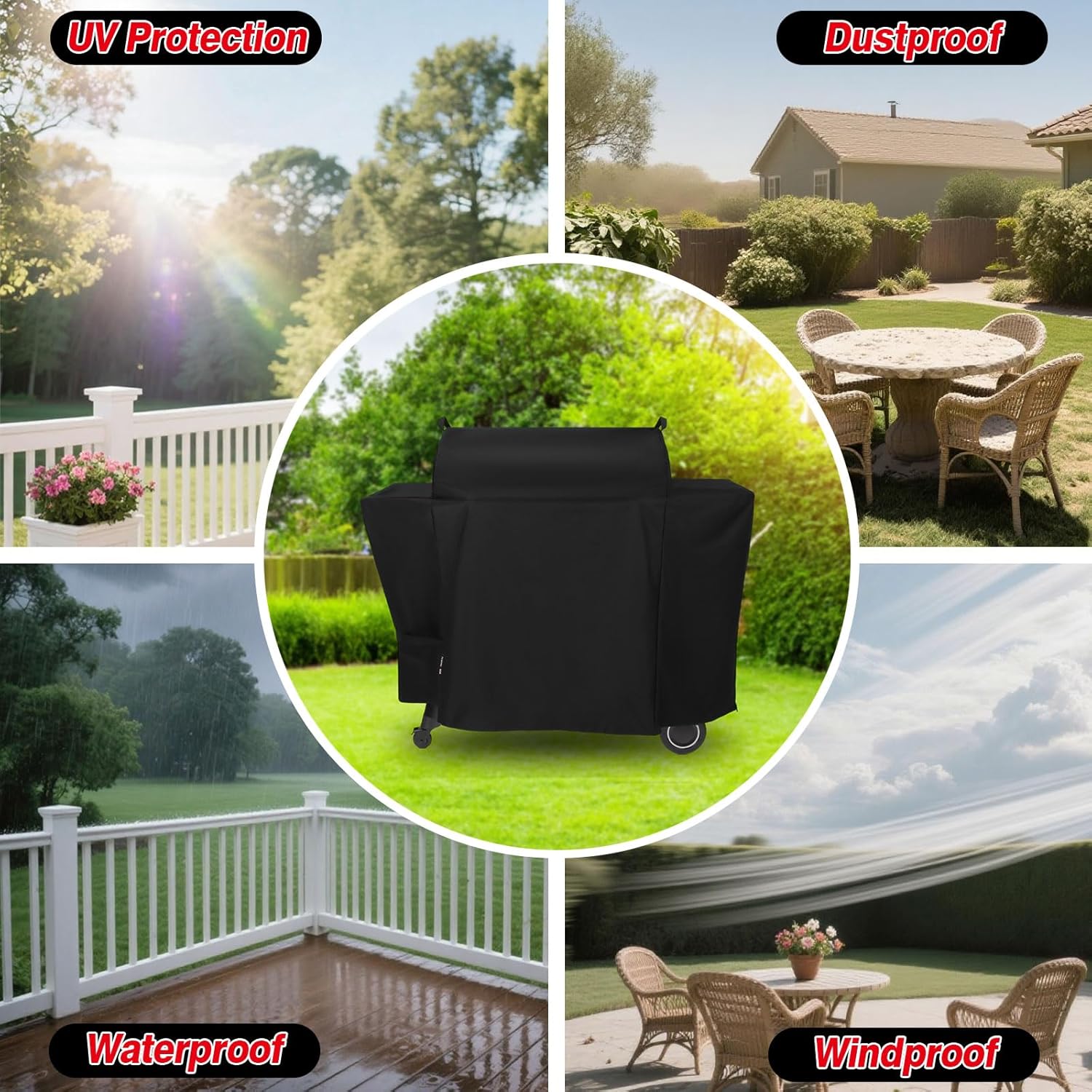Grill Cover for Traeger Ironwood 885, Waterproof Full-Length Pellet Grill Cover for Treager Ironwood 885 Series Smoker Grills (BAC513)