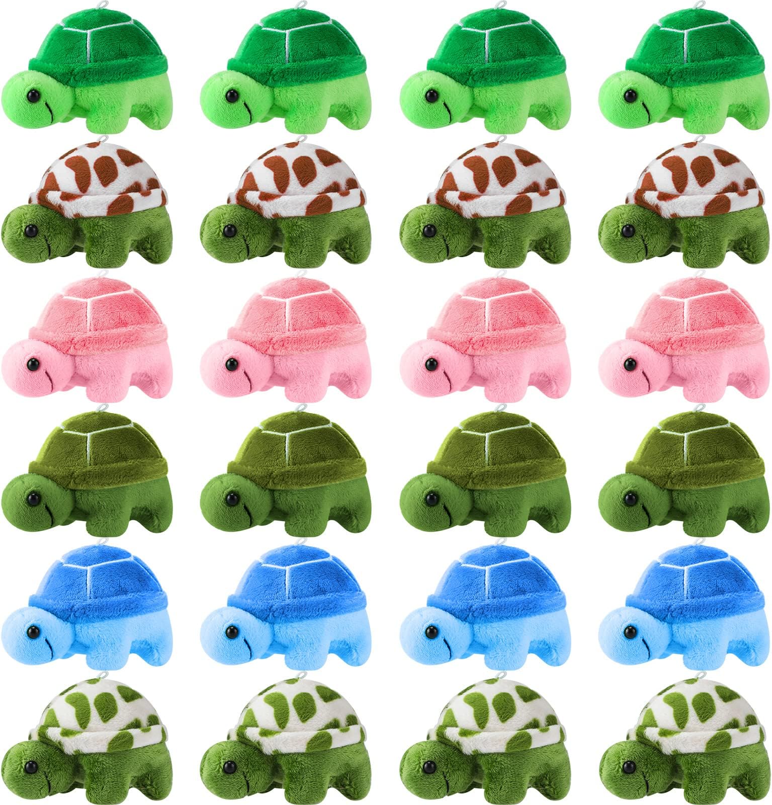 24 Pcs Small Turtle Stuffed Toy Soft Sea Turtle Animal Plush Toys Adorable Turtle Stuffed Animal Turtle Plush Turtle Toys Turtle Party Decorations for Birthday Beach Ocean Party Supplies(Fresh Style)