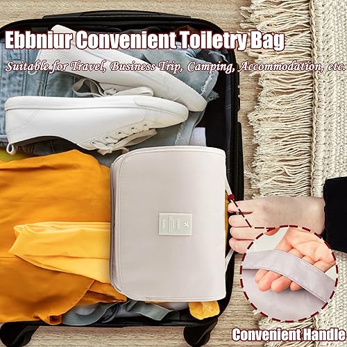 Miniatura 6 de Neceser colgante, organizador de viaje de gran capacidad para artículos de tocador, tela Oxford impermeable, bolsa de cosméticos de viaje con gancho