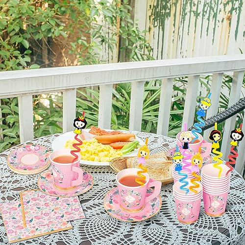 Miniatura 7 de Recibirás 25 pajitas y suministros de fiesta con temática de Disney incluyendo 2 cepillos para limpiar pajitas para una fiesta de cumpleaños de niñas