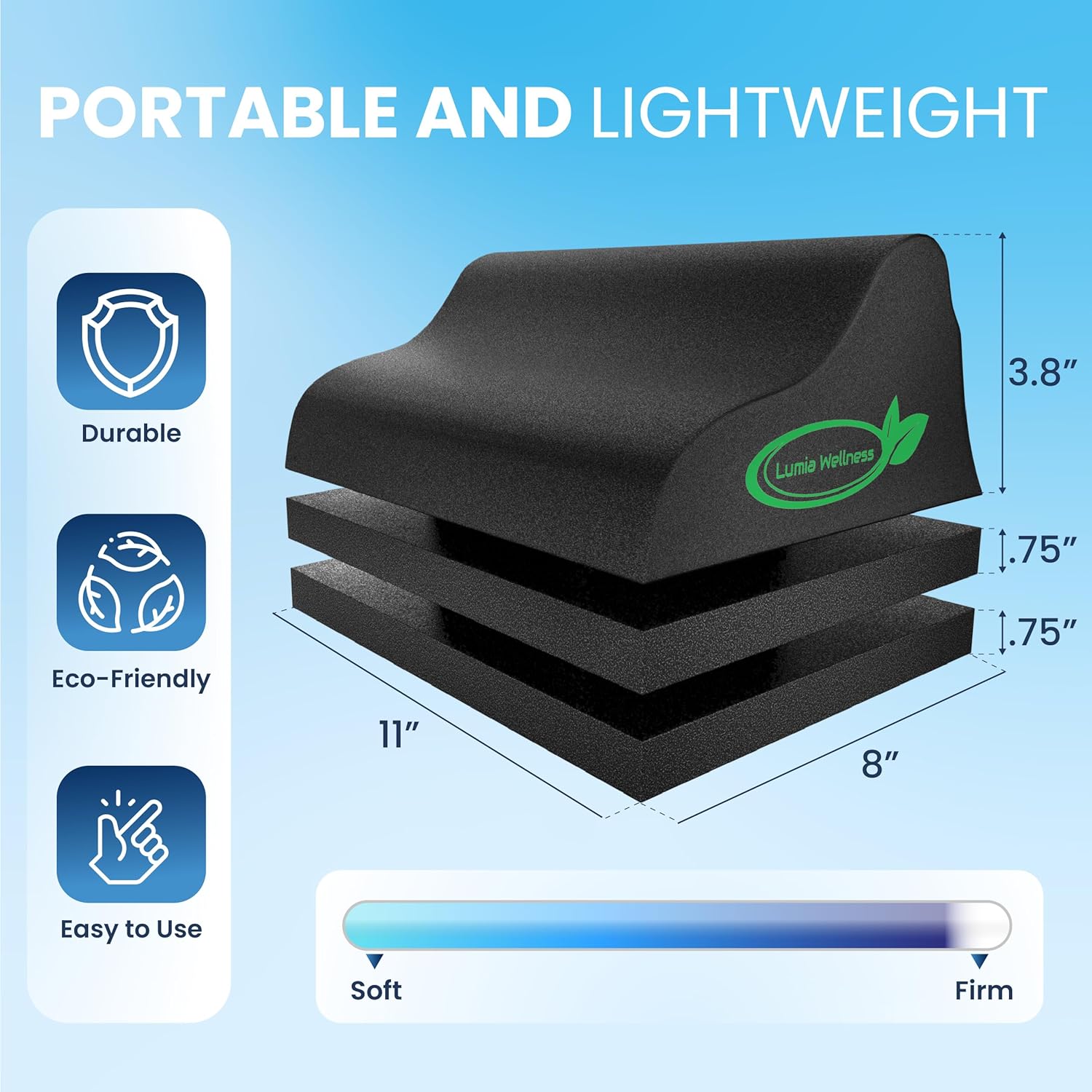 Lumia Wellness Lumbar Traction Block, Chiropractic Back Stretcher for Pain Relief, Lumbar Decompression, Lumbar Lordosis & Thoracic Kyphosis Correction - Image 4