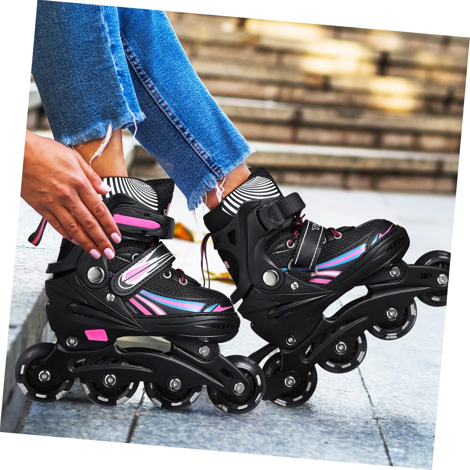 Toyvian 1pair Inline Skates for Men and Women Inline Hockey Skates Comfortable Fit and Stylish Design Suitable for Adults and Youth Storage Bag
