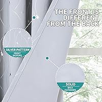 Vista 182 de BGment Room Darkening Curtains 95 Inches Long, Grommet Thermal Insulated Blackout Curtains with Wave Line and Dots Printed for Bedroom, 2 Panels