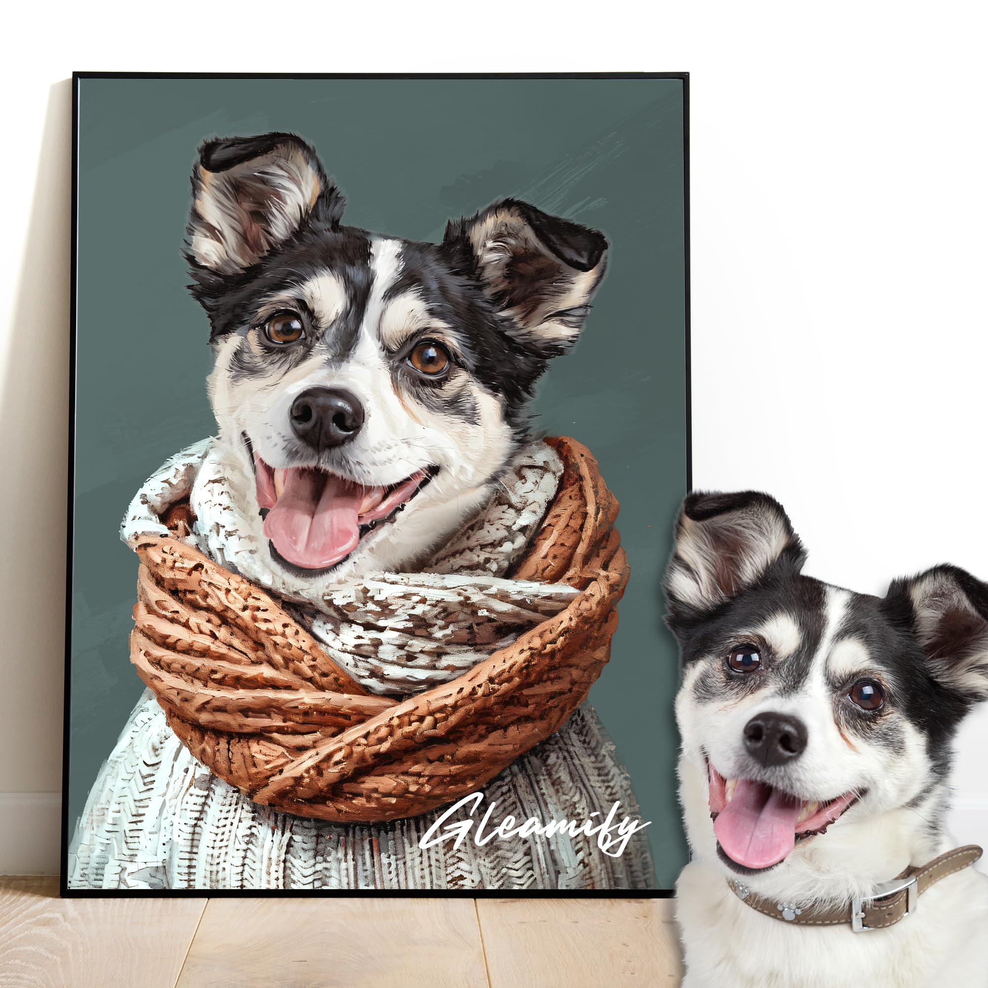 QYマステ10月新作♡Take a photo PET Amazon.com: Gleamify Custom Modern Pet Portrait from Photo