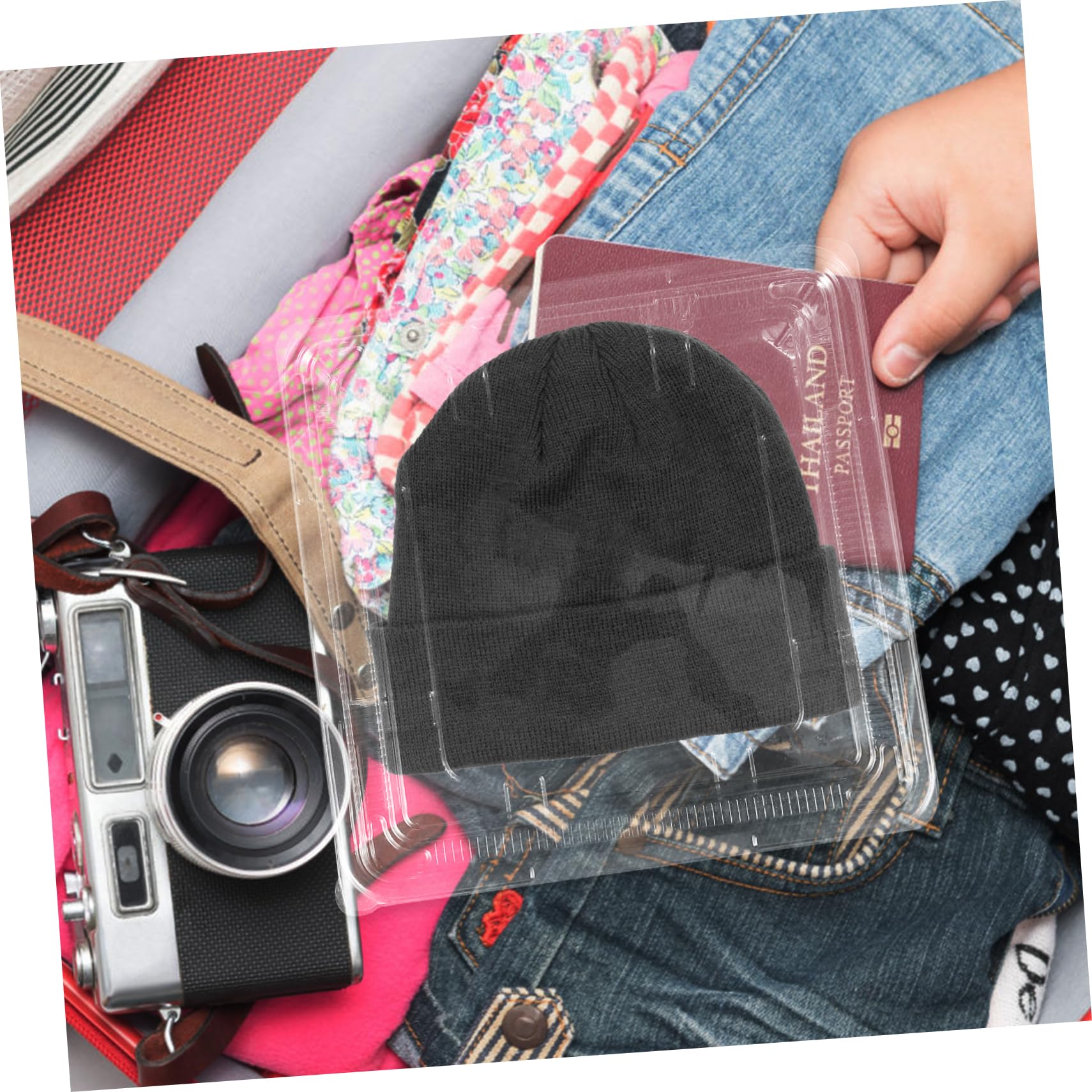 Luxshiny 5pcs Knitted Hat Storage Box Organizer Container for Beanies Beanies Hat Case Hats Storage Baseball Cap Hat Box