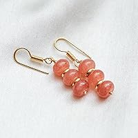 Vista 63 de Gempires Lightweight Beaded Earrings Handmade Gemstone Jewelry Hypoallergenic Gold Plated Dangling Earrings For Women
