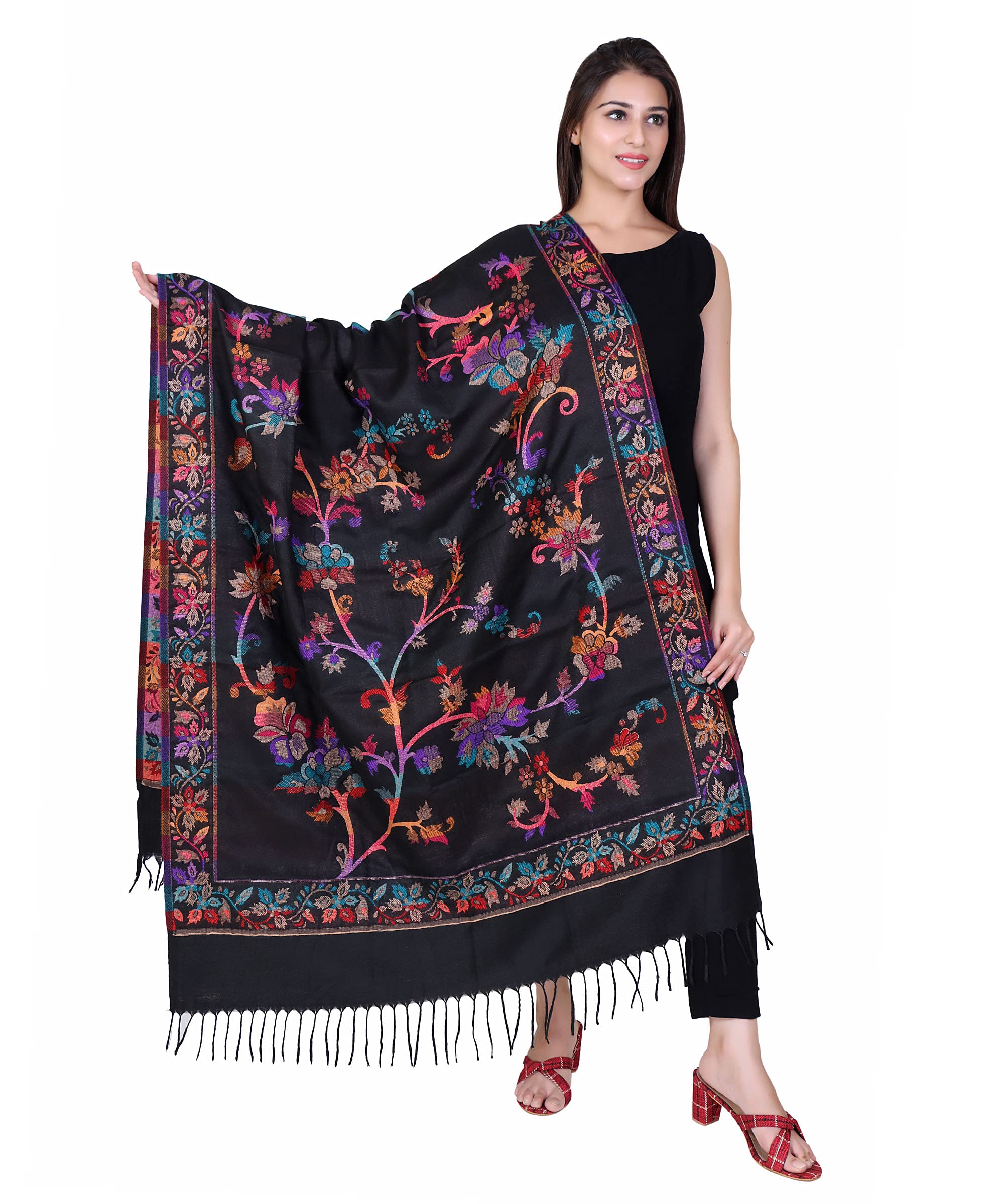 nyoly Multicolor Women Bridal Wear|Pure Wool Shawl| Shawl For Women|Size 40*80| Warm Woolen Winters Styles | NY573-picture-44