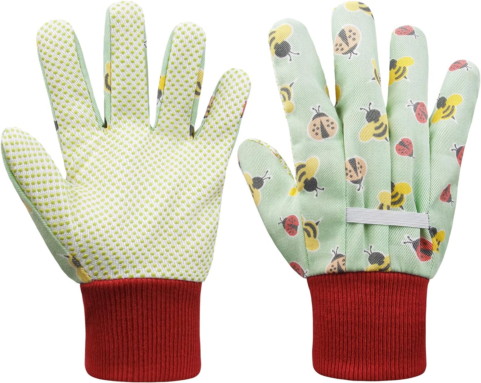 JIERWILLAO Kids Gardening Gloves 3 Pairs Kids Garden Gloves Non-Slip Children Yard Work Gloves for Boys Girls