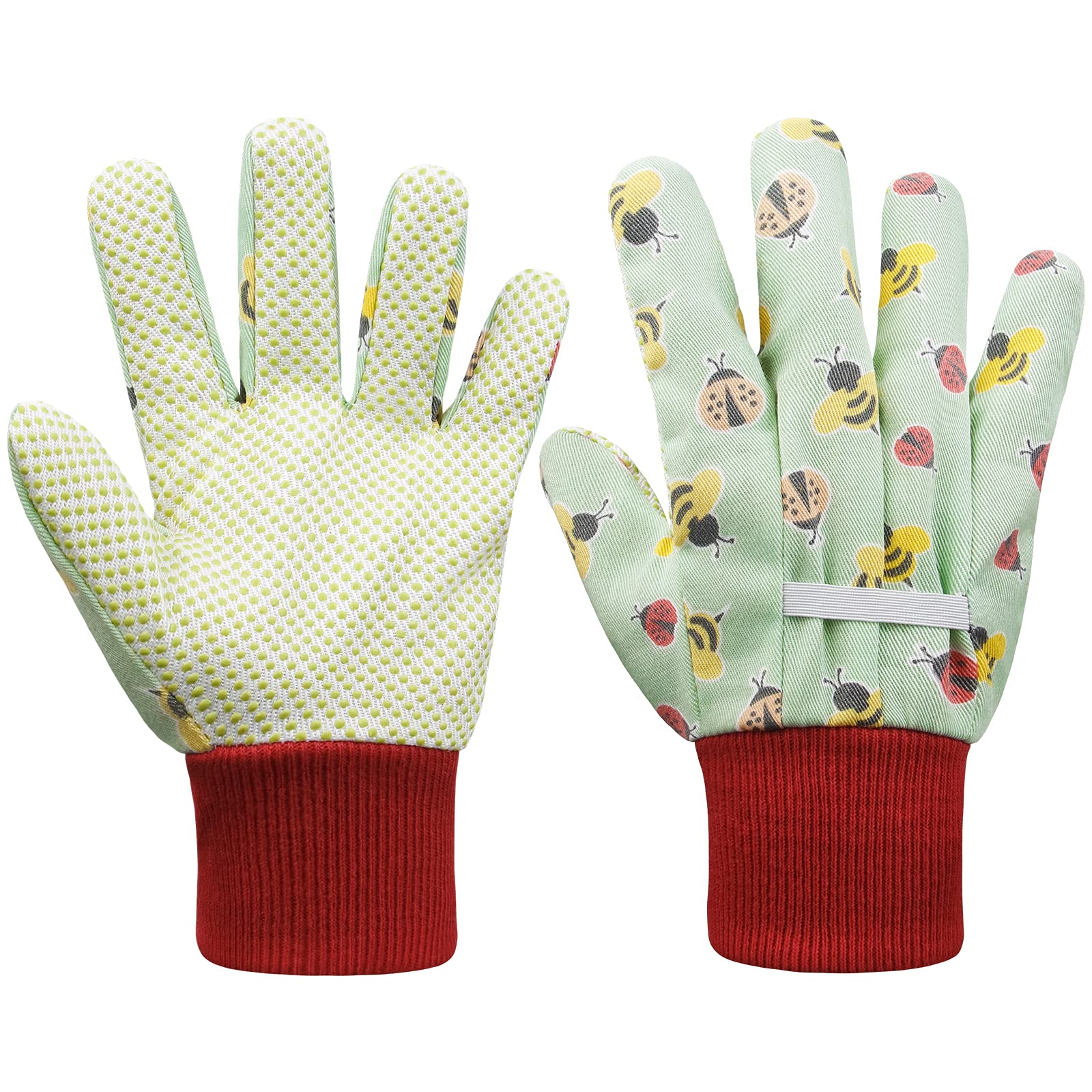 JIERWILLAO Kids Gardening Gloves 3 Pairs Kids Garden Gloves Non-Slip Children Yard Work Gloves for Boys Girls