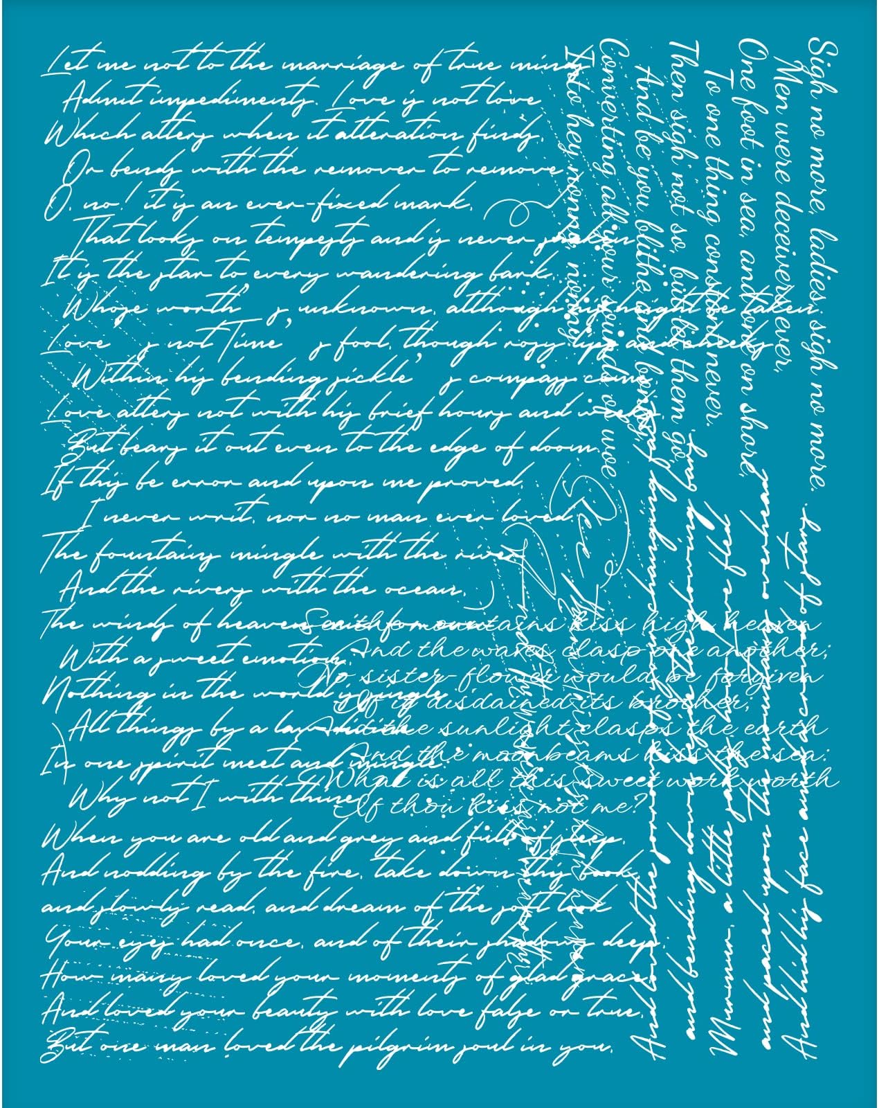 10x12.7cm Script Writting Clay Stencils Small Letter Non-Adhesive Silk Screen Printing Stencil Poetry Reusable Clay Mesh Stencils Transfer Stencil for Polymer Clay Jewelry Earring Making