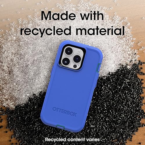 Miniatura 8 de OtterBox Funda para iPhone 14 Pro (solamente) de la serie Defender - RAIN CHECK (azul), resistente y duradera, con protección de puerto, incluye