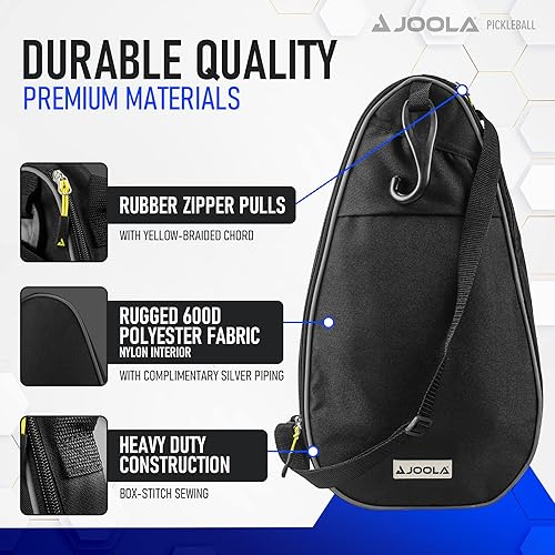 Miniatura 5 de JOOLA Vision Duo - Bolsa de pickleball  Se adapta a Pickleball juego de 2 paletas y 2 bolas de pickleball  Cuenta con gancho de valla para guardar,
