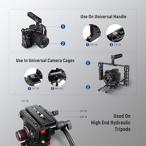 Miniatura 33 de NEEWER ST23 - Paquete de 3 adaptadores de rosca estándar de 1/4 a 3/8 pulgadas, adaptador de rosca para soporte de luz de estudio, adaptador