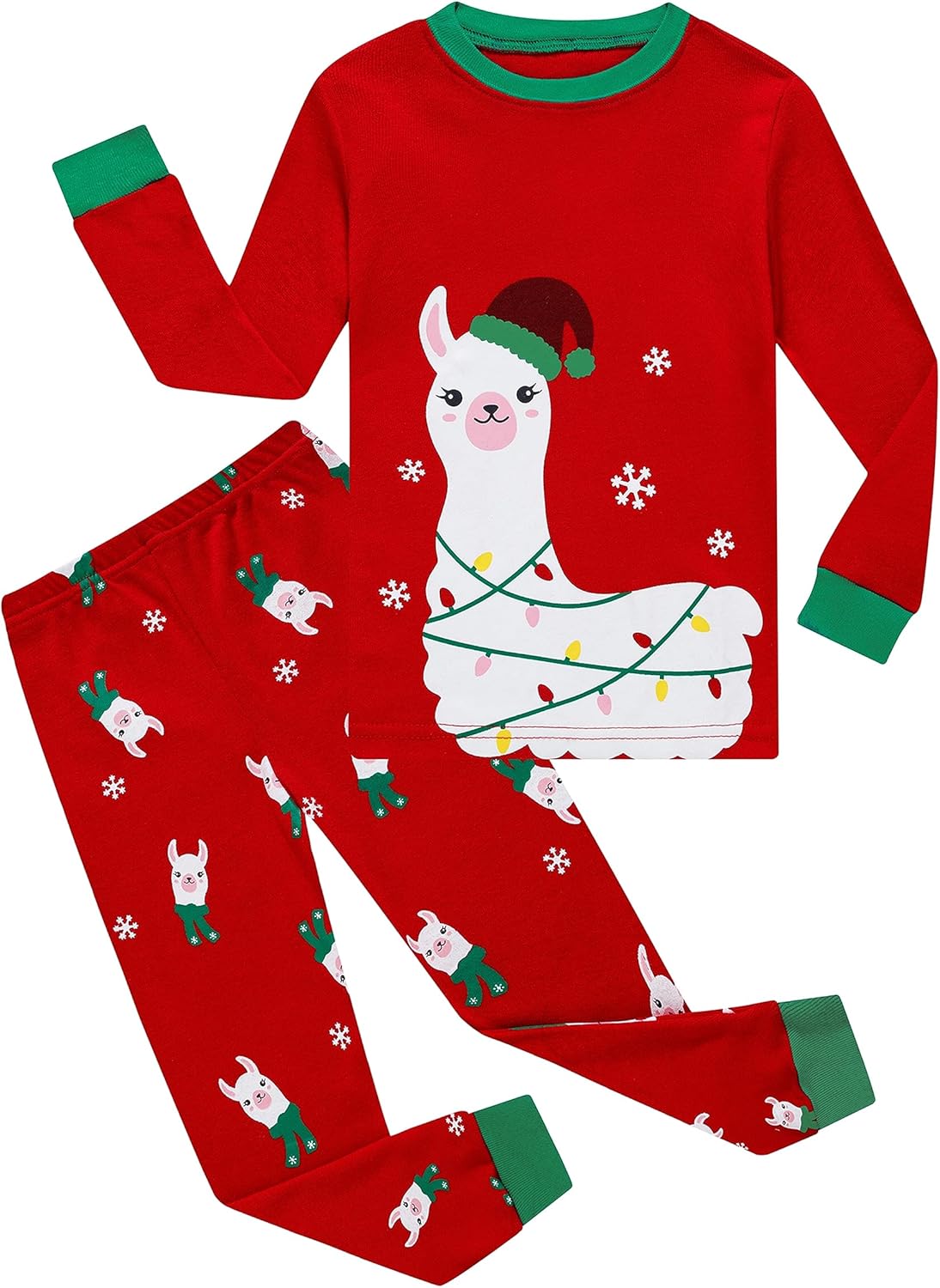 KikizYe Girls Pajamas Set Kids Long Sleeve PJs Cotton Jammies