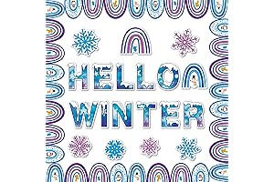 Winter Boho Rainbow Cut-Outs Bulletin Board Add-On