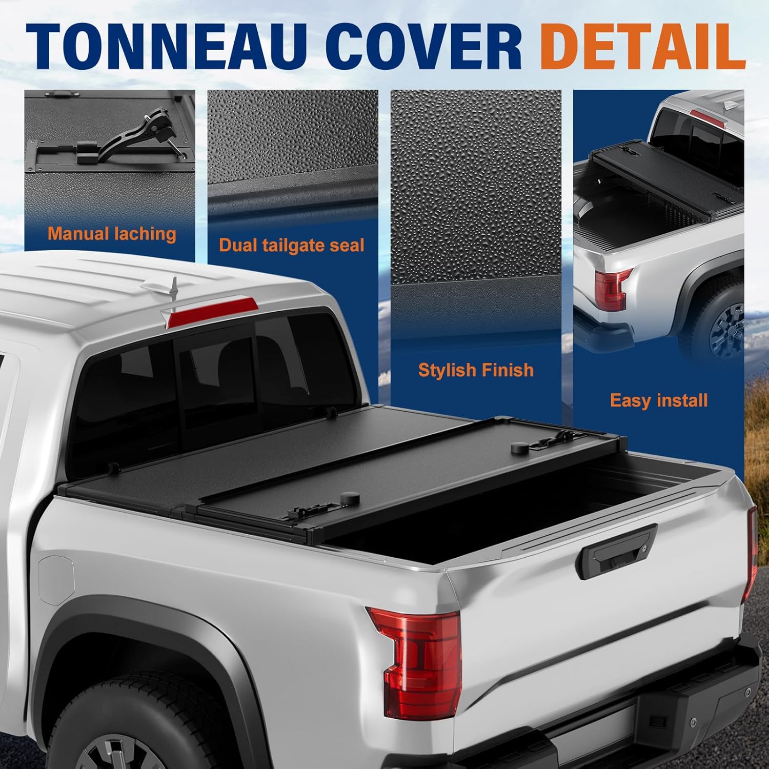 Hard Folding Truck Bed Tonneau Cover for 2005-2026 Nissan Frontier 5ft Bed (60")