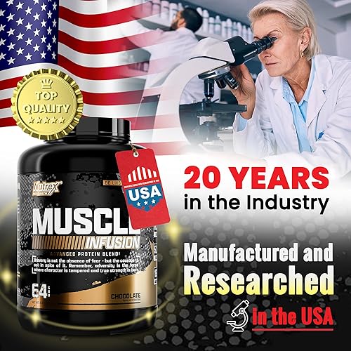 Miniatura 6 de Nutrex Research Proteína de suero en polvo, infusión muscular de chocolate aislado de suero con EAA y Hi BCAA para ganancia muscular, 5 libras,