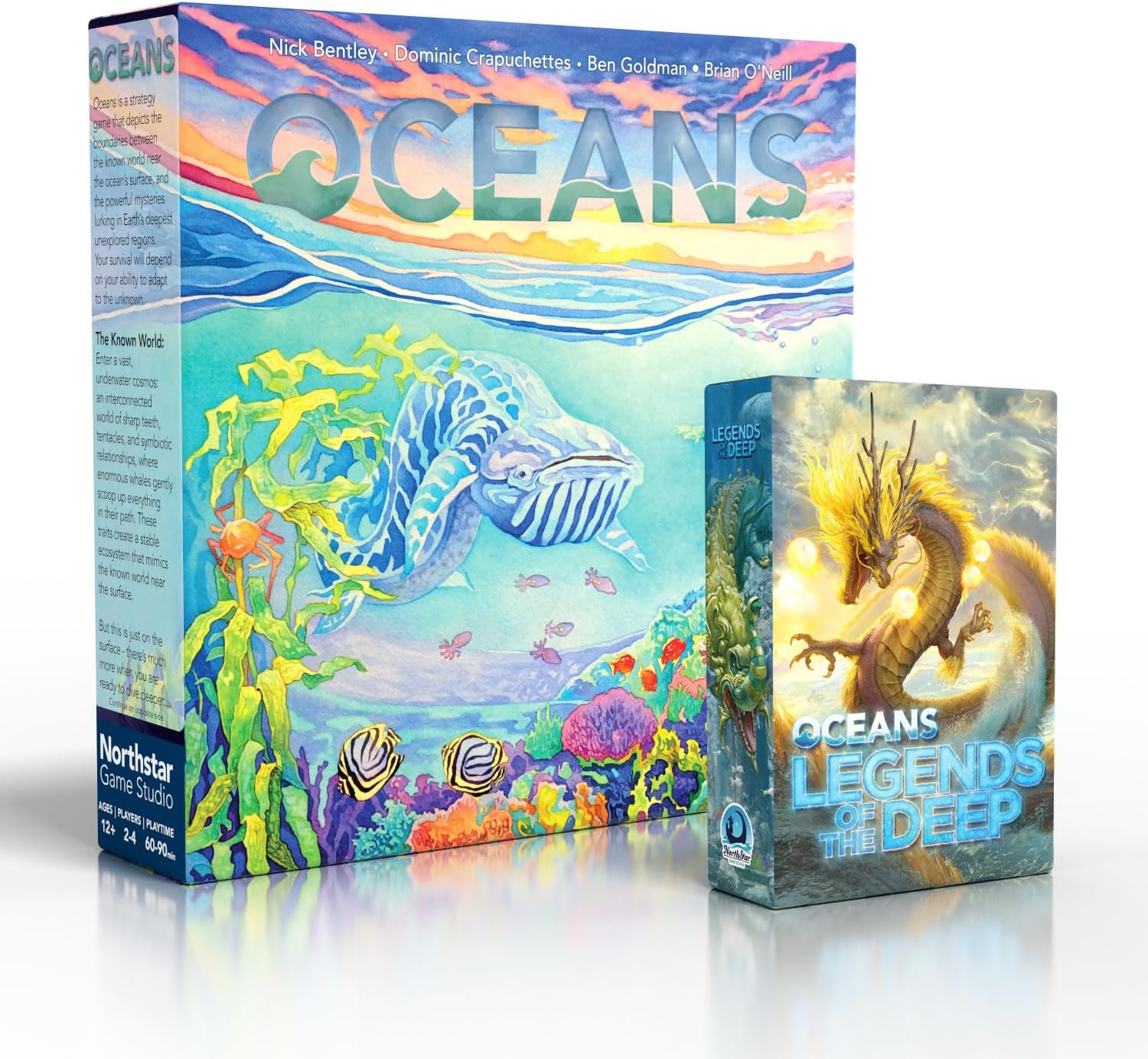 Northstar Game Studio Oceans and Oceans: Legends of the Deep Expansion Bundle | Beautiful Strategy Board Games for Adults and Families | Create Aquatic Species