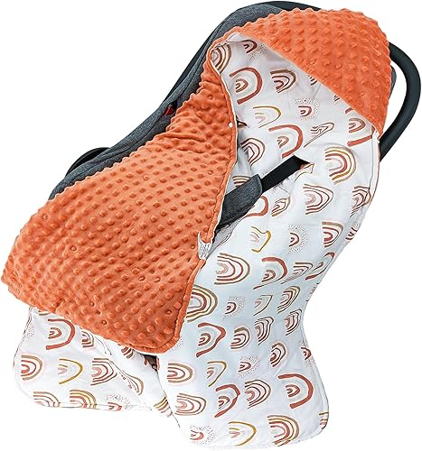 Miniatura 9 de Miracle Baby Manta para asiento de automóvil, 2 en 1, manta de algodón suave para asiento de automóvil y cochecito infantil con agujeros para arnés