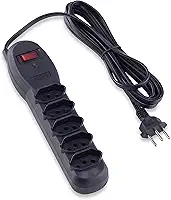 Filtro de Linha Slim com Disjuntor, Force Line, Acessórios para Computador, Preto
